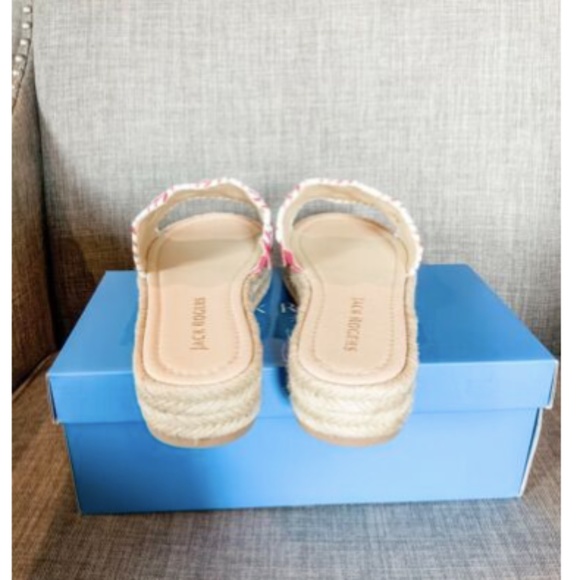 NIB Jack Rogers Palmer Magenta & White Sandals - Picture 8 of 8